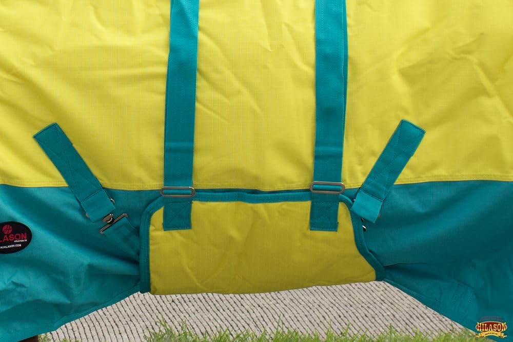 Hilason 72' 1200D Winter Waterproof Turnout Horse Blanket Belly Wrap Yellow